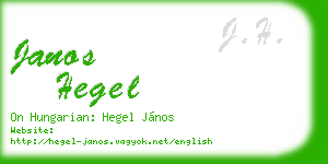 janos hegel business card